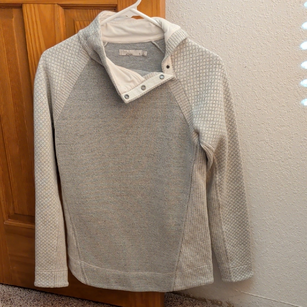 Prana Heather Gray Cowl Neck Sweater
